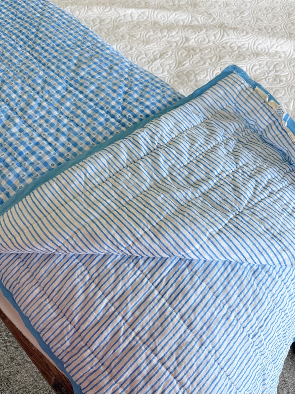 Roller Rabbit Reversible Gingham hearts & striped - Picture 2 of 4